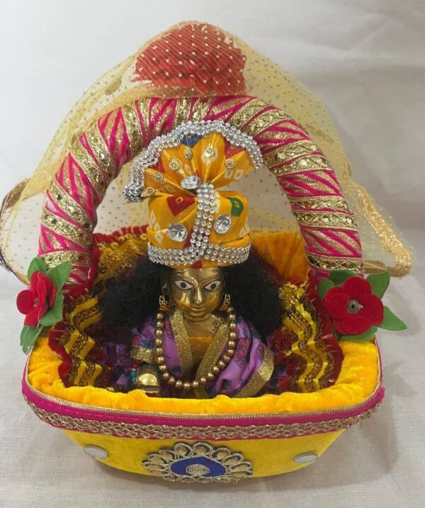 Laddu Gopal Yellow Hanging & Travelling Takari Suitable for 0-3 Size
